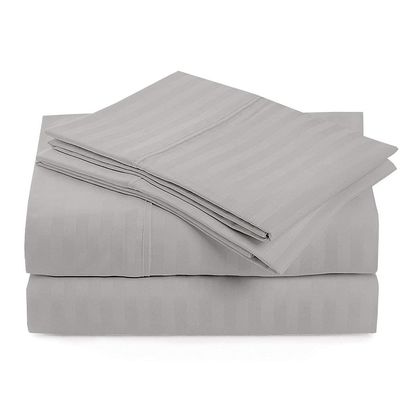 5Pcs Split Sheets Silver Stripe 800 Thread Count 100% Cotton Split King Sheets Sets for Adjustable Beds, Long Staple Cotton, Bedding Set, Fits Mattress Upto 24" Deep Pocket (Split King)