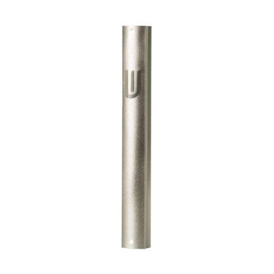 Art Judaica Aluminum Mezuzah Case with Dotted Design - Easy Peel and Stick Mezuzah Cover - (Golden Green, 12cm 5inch)