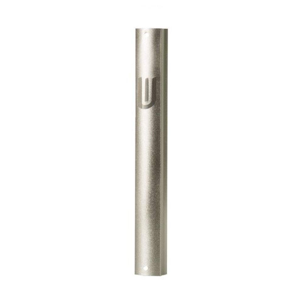 Art Judaica Aluminum Mezuzah Case with Dotted Design - Easy Peel and Stick Mezuzah Cover - (Golden Green, 12cm 5inch)