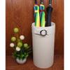 GUOYANHOME Umbrella Rackss Fashion Umbrella Stand, Faux Leather Umbrella Storage Bucket with Dripping Dish, Cue Rack for Trash Hall-Garbage Bin, 3 Colors (Color : White) view 2