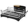 BRIAN & DANY Aluminum Dish Drying Rack, Dish Racks for Kitchen Counter, Dish Drainer with Removable Cutlery Holder & Cup Holder, Unique 360 Swivel Spout Drainboard, 16.5" L x 11.8" W, Silver view 1