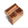 Ironwood Gourmet Acacia Wood Recipe Box, Double Compartment, For 3" x 5" Cards view 1