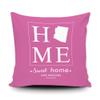 GUGLILI Sweet Home Arizona State Throw Pillow Cover Housewarming Gift Customize Family Name Decorative Canvas Pillow Cases 18x18 Inch Pink view 1