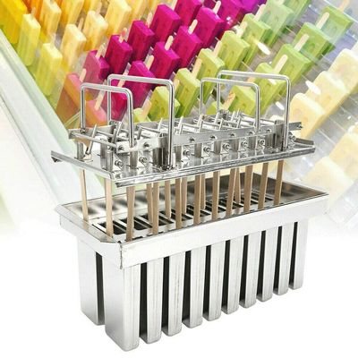 20PCS Stainless Steel Ice Cream Pop Molds Frozen Maker Lolly Mold Ice Cream Stick Holder + Cleaning Brush USA