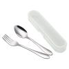 VANRA 2-Piece Children Flatware Set - Stainless Steel Child Silver Cutlery Set (1 Fork + 1 Spoon) view 1