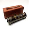 Vintage Collectible Brass Kaleidoscope Maritime Pocket Gift with Brown Leather case view 1