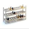 INTERBUILD Solid Hardwood Wine Rack Storage Shelf 3-Tier Stackable Freestanding Wine Bottle Holder 30 Bottles, Organic White view 1