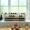 INTERBUILD Solid Hardwood Wine Rack Storage Shelf 3-Tier Stackable Freestanding Wine Bottle Holder 30 Bottles, Organic White view 2