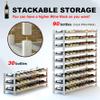 INTERBUILD Solid Hardwood Wine Rack Storage Shelf 3-Tier Stackable Freestanding Wine Bottle Holder 30 Bottles, Organic White view 3