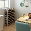 INTERBUILD Solid Hardwood Wine Rack Storage Shelf 3-Tier Stackable Freestanding Wine Bottle Holder 30 Bottles, Organic White view 4