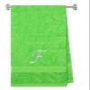 Embroidered Terry Cotton Bath Towel for Bath, Shower - Personalized Gift - Cover up Towel for Swimming Pool, and Bath - 35 x 65 inches - Lime Color Towel - Silver Script Initial F view 1