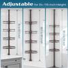 SEIRIONE Rustproof Shower Corner Caddy Organizer for Bathroom,Tension Pole with 4 Baskets, for Bathtub Storage Rack, 34 to 116 Inch Height, Bronze view 2