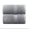 BY LORA Embroidered Terry Cotton Bath Towel for Bath, Shower - 27 x 54 inches - 2-Pack - Silver Color Towel - White Script Initial J view 2