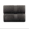 BY LORA Embroidered Terry Cotton Towel for Bath, Shower - 27 x 54 inches - 2-Pack - Charcoal Color Towel - Silver Script Initial B view 2