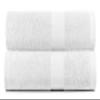 BY LORA Embroidered Terry Cotton Bath Towel for Bath, Shower - 27 x 54 inches - 2-Pack - White Color Towel - Silver Script Initial C view 2