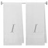 BY LORA Embroidered Terry Cotton Bath Towel for Bath, Shower, Cover up Towel for Swimming Pool, Spa, Shower and Bath - 27 x 54 inches - 2-Pack - White Color Towel - Silver Script Initial I view 1