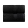 BY LORA Embroidered Terry Cotton Bath Towel for Bath, Shower - Personalized Gift - Black Color Towel - Silver Script Initial V view 2