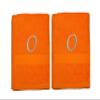 BY LORA Customized Gift - Terry Cotton Bath Towel for Bath, Shower - Personalized Gift -27 x 54 inches - 2-Pack - Orange Color Towel - Silver Script Initial O view 2