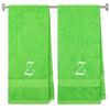 BY LORA Embroidered Terry Cotton Bath Towel for Bath, Shower - Personalized Gift -27 x 54 inches - 2-Pack - Lime Color Towel - Silver Script Initial Z view 1