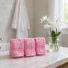 BY LORA Embroidered Terry Cotton Hand Towel for Bathroom and Kitchen - Terry Cotton Hand Towel - 16 x 27 inches - 3-Pack - Pink Color Towel - Light Silver Chancery Style Initial B view 3