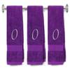 BY LORA Embroidered Terry Cotton Hand Towel for Bathroom and Kitchen - Personalized Gift - Purple Color Towel - Light Silver Chancery Style Initial O view 1