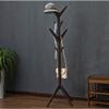 COAT RACK Vertical Solid Wood Fork Shape Four-Legged Base Bedroom Living Room Hanger (Color : Black) view 2