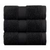 Embroidered Terry Cotton Hand Towel for Bathroom and Kitchen - Personalized Gift - Black Color Towel - Light Silver Chancery Style Initial J view 3