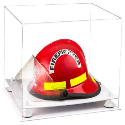 Better Display Cases Versatile Clear Acrylic Display Case - Large Rectangle Box with White Risers and White Base 18" x 14" x 12" (A014-WR)