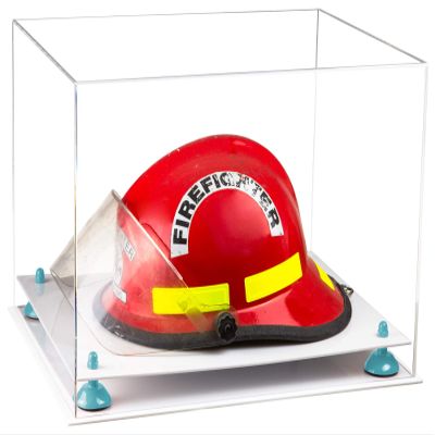 Better Display Cases Versatile Clear Acrylic Display Case - Large Rectangle Box with Light Blue Risers and White Base 18" x 14" x 12" (A014-BLR)