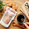 NATX 10Pcs Mason Jar Pattern Food Storage Bag Reusable Portable Stand Up Smell Proof Ziplock Bags Snack Saver Container Retail Package Bag Frosted Pouches Red 7.65.4in (19.513.7cm) view 2