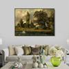INVIN ART Framed Canvas Giclee Print Art Salisburythedral and Leadenhall from The River Avon by John Constable Wall Art Living Room Home Office Decorations(Black Slim Frame,20"x24") view 3