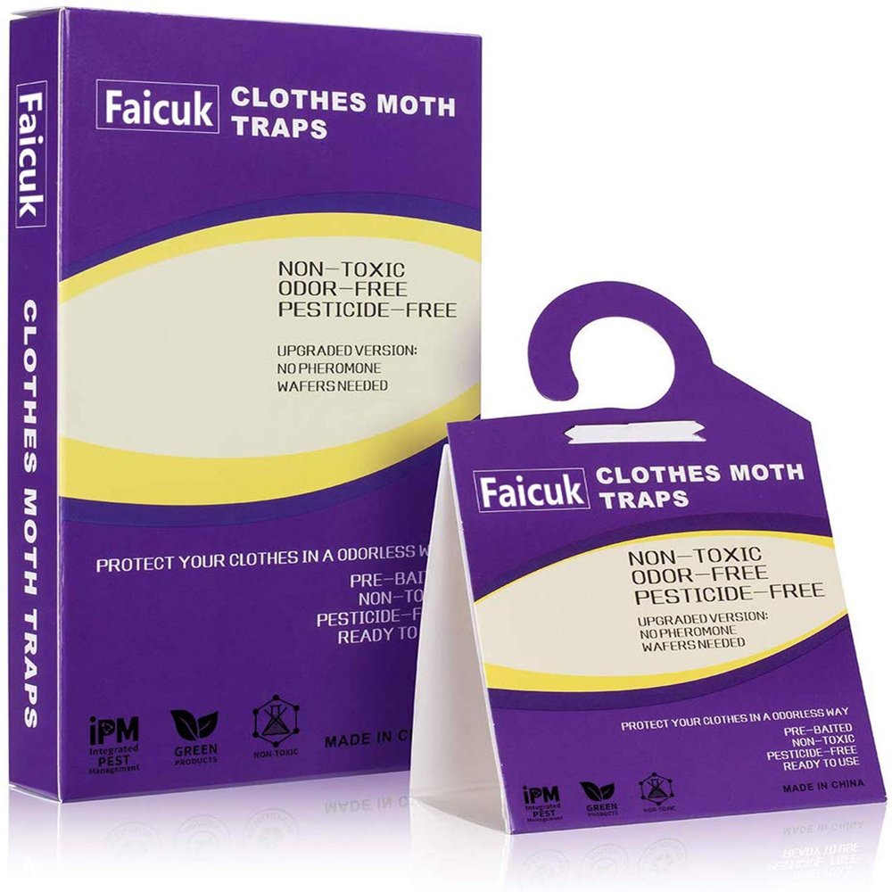 12-Pack Clothes Moth Traps with Pheromone Attractant for Closet and Carpet