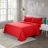 Comfort Bed Store 800 Series Organic Cotton 4PC Sheet Set (1 Flat Sheet, 1 Fitted Sheet, 2 Pillowcases) Fitted with 9 inches Deep Pocket Elegant Reliable, Super Soft, Red, Alaska view 2