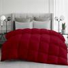 The OutNeT Burgundy Luxurious Comforter with 2 Pillow Shams Queen Size 88 x 92 Inches 3 Piece All-Season Duvet Insert, 500 GSM with Corner Tabs 100% Egyptian Cotton (Burgundy Solid) view 1
