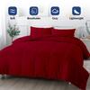 The OutNeT Burgundy Luxurious Comforter with 2 Pillow Shams Queen Size 88 x 92 Inches 3 Piece All-Season Duvet Insert, 500 GSM with Corner Tabs 100% Egyptian Cotton (Burgundy Solid) view 2