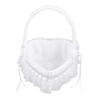 Happyyami Woven Hamper Wedding Girl Basket Heart Shape Lace Rhinestone Bridesmaid Rose Petals Holder for Wedding Ceremony Party Decoration (White) Planter Basket view 1