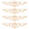 4Pcs Unpainted Retro Floral Applique, Wood Carved Corner Woodcarving Decal, for Home Furniture, Wall, Door, Frame, Cabinet Decor Crafts 30 x 8 x 0.7 cm / 11.8 x 3.1 x 0.3 in view 1