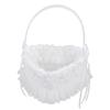 Wedding Girl Basket Heart Shape Lace Rose Petals Holder Bride Basket with Satin Rose for Wedding Ceremony Party Decoration (White) view 1