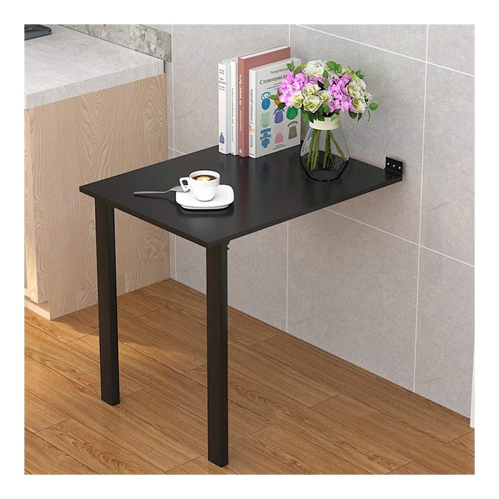 Wall Table HUAHUA Wall-Mounted Folding Table Wall Learning Table Kitchen Restaurant Workstation Child Computer Storage Cabinet Home Bedroom Living Room Black (Size : 100X60x75CM)