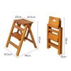 Foldable Stepstool Ladder, Flower Stand, Solid Wood Step Stool, Library Steps Ladder Chair Kitchen Office Use Home Garden Tool Heavy Duty Max. 200kg view 2