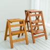 Foldable Stepstool Ladder, Flower Stand, Solid Wood Step Stool, Library Steps Ladder Chair Kitchen Office Use Home Garden Tool Heavy Duty Max. 200kg view 3