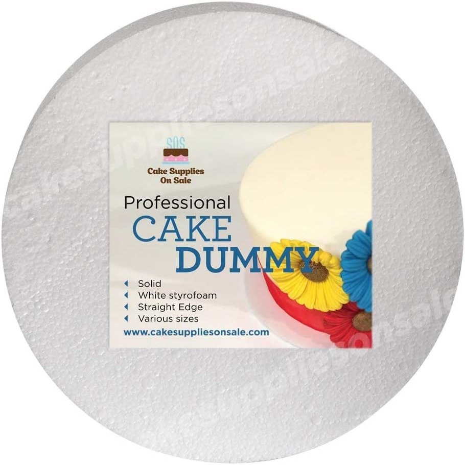 18" Round Cake Dummy 4" High Foam Cake Dummies Polystyrene Dummy for Wedding Birthday Cakes Crafting Modeling Art Project Displays