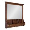 Kate and Laurel Stallard Decorative Wood Home Wall Organizer Mirror with Pockets and Key Hooks, Walnut Brown view 1