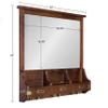 Kate and Laurel Stallard Decorative Wood Home Wall Organizer Mirror with Pockets and Key Hooks, Walnut Brown view 2