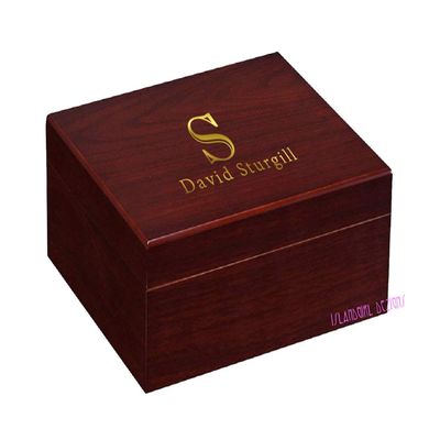 Personalized Engraved Cherry Wood Cigar Humidor 25-50 Cigars