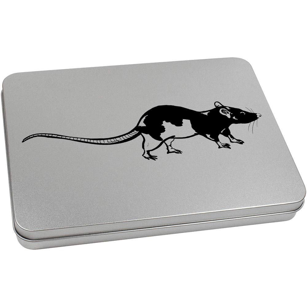 Azeeda 220mm 'Rat' Metal Hinged Tin/Storage Box (TT00117436)