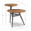 Powell Furniture Linon Carter Two Tiered Metal Side Table in Gunmetal Gray view 3