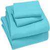 Bedding Castle - Luxurious - 800 Series - Egyptian Cotton - 4PC Bed Sheet Set - ( Flat Sheet + Fitted Sheet 28" Deep Pocket + 2 PC Pillow Cases ) - Fade Resistant - (Twin XL, Aqua Blue) view 2