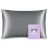 OLESILK 100% Mulberry Silk Toddler Pillowcase for Hair and Skin, Both Sides 19 Momme Pure Natural Silk Travel Pillow Cases with Hidden Zipper, 13"x 18", Silver Grey view 1
