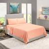 Bedding Castle - Luxurious - 800 Series - Egyptian Cotton - 4PC Bed Sheet Set - ( Flat Sheet + Fitted Sheet 28" Deep Pocket + 2 PC Pillow Cases ) - Fade Resistant - (Twin XL, Peach) view 1